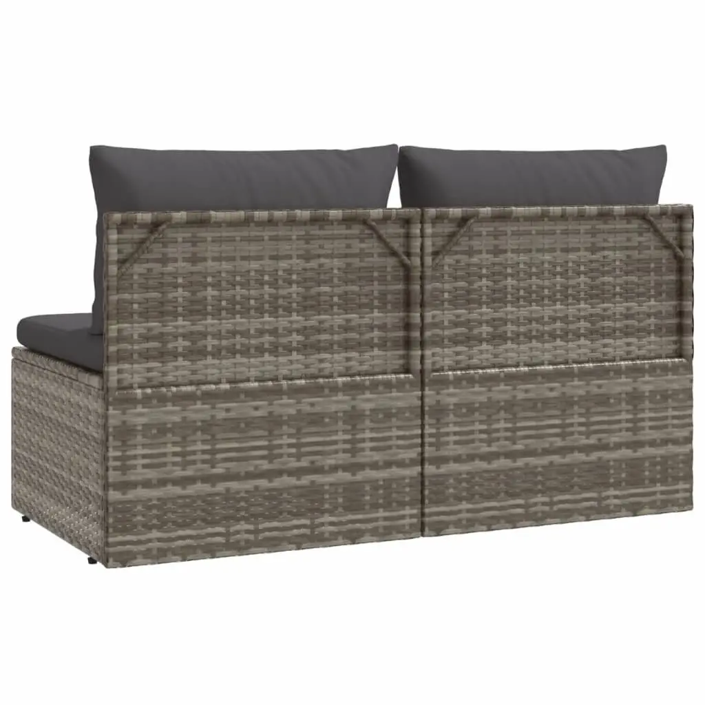 2-Seater Garden Sofa Outdoor Seating Grey Poly Rattan Furniture