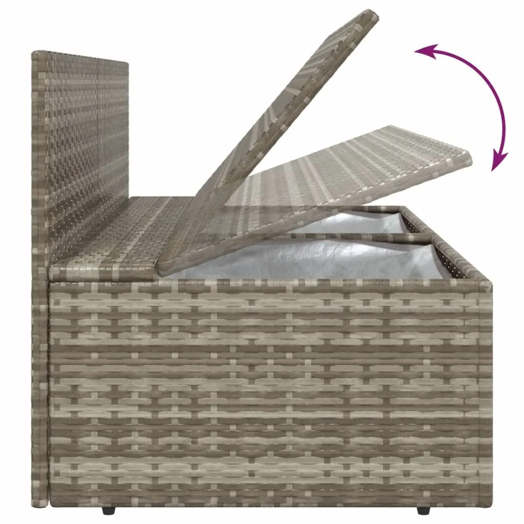 2-Seater Garden Sofa Outdoor Seating Grey Poly Rattan Furniture