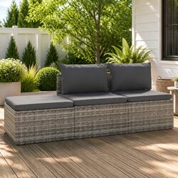 Comfortable 3 Piece Grey Lounge Set with Storage