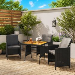 Reliable Black Dining Table 70x70x72cm for the Outdoors