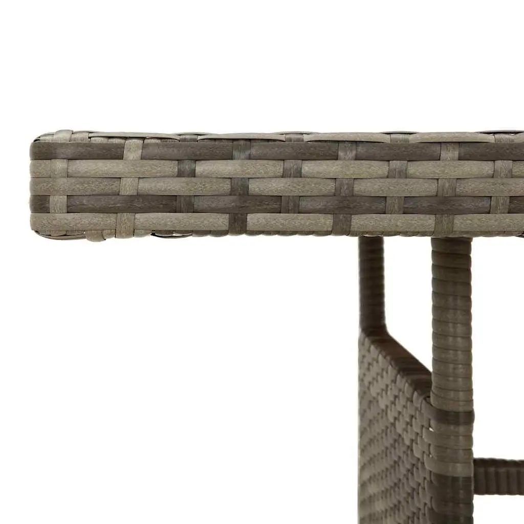 Outdoor Dining Table Grey Acacia Wood PE Rattan Steel Frame 160 x 70 x 72 cm