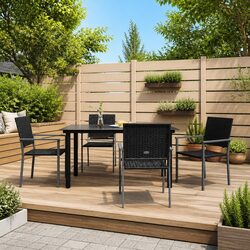 Comfortable 5 Piece Garden Dining Set for Outdoor Use