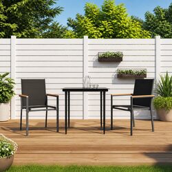 Reliable 3-Piece Black Patio Dining Set