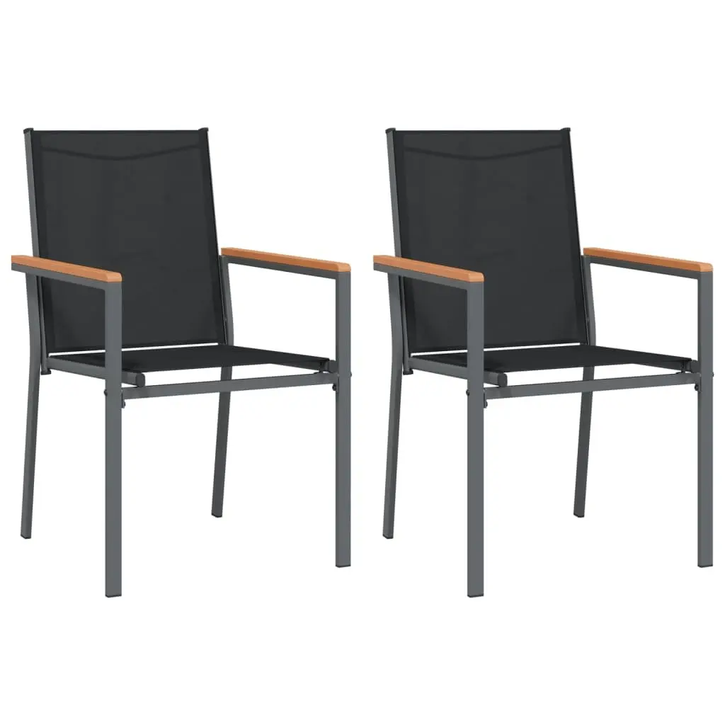Garden Dining Set 3 Piece Outdoor Furniture Table Chairs Black