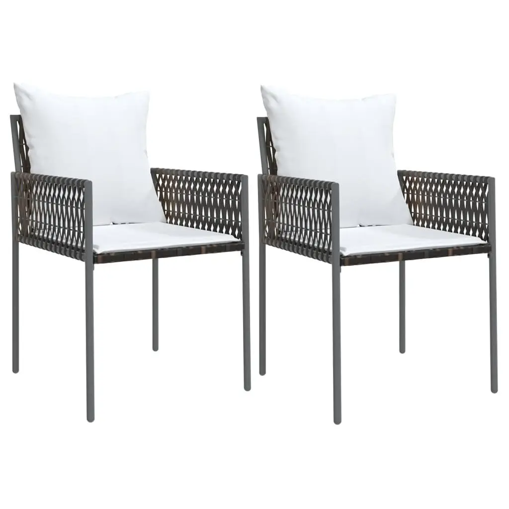 Garden Dining Set 3 Piece Outdoor Furniture PE Rattan Steel Frame Brown