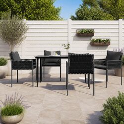 Comfortable 5-Piece Garden Dining Set with Cushions