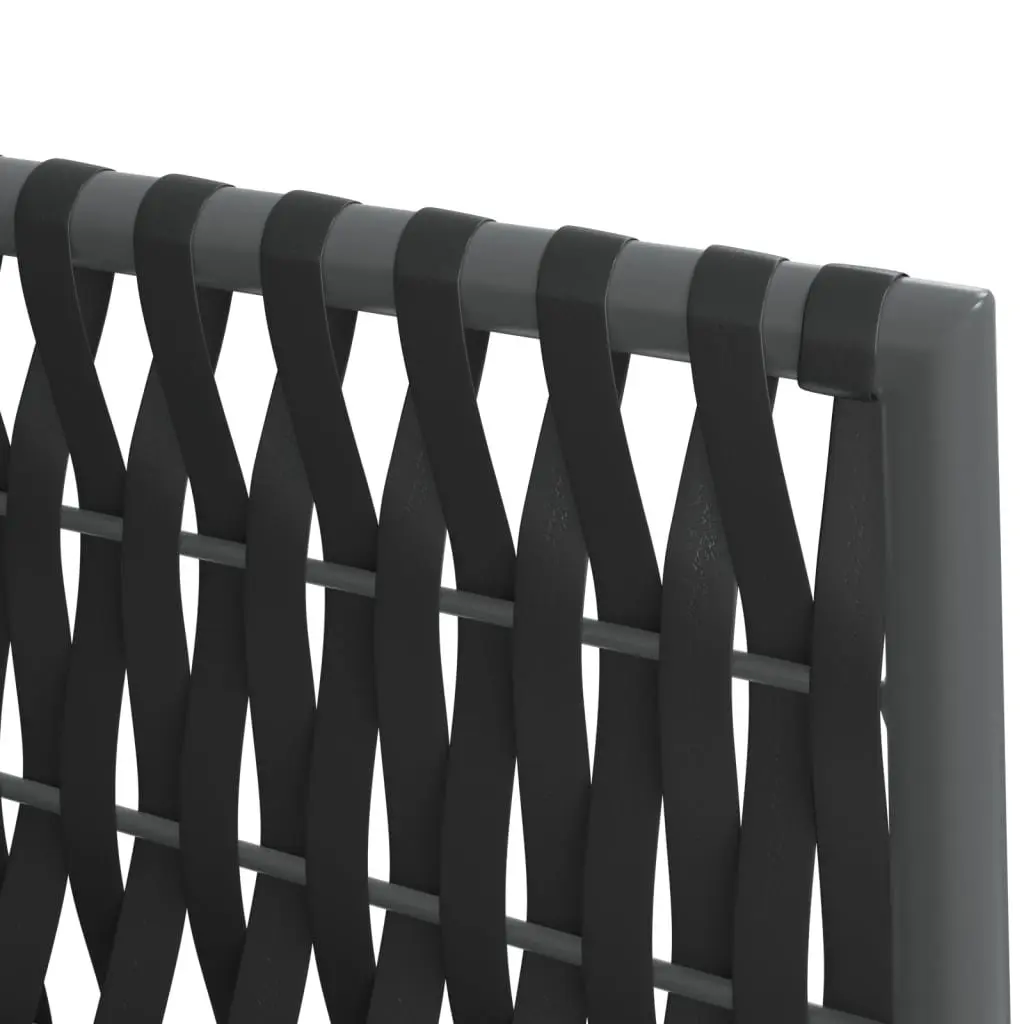 Outdoor Furniture Dining Set 5 Piece Black Rattan Steel Table Chairs