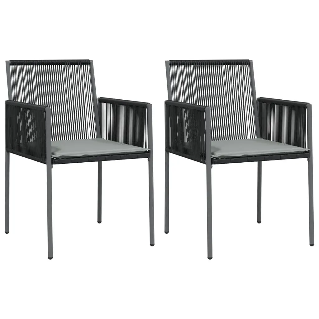 Garden Dining Set 3 Piece Outdoor Furniture Black PE Rattan Steel Frame
