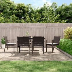 Brown Garden Chairs Set with Cushions