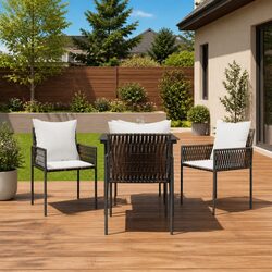 Value-Driven 4pcs Brown Garden Chairs with Cushions