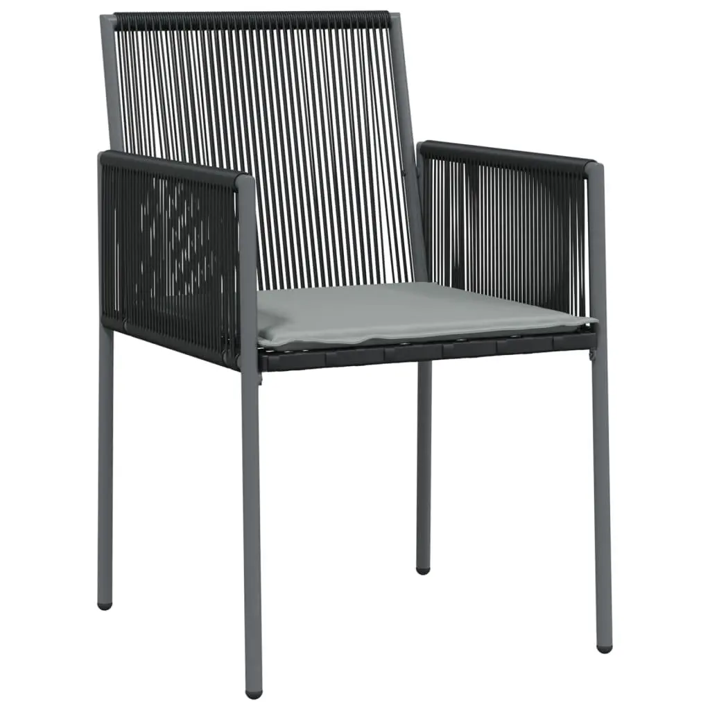 Black Rattan Chairs Set for Outdoor Use
