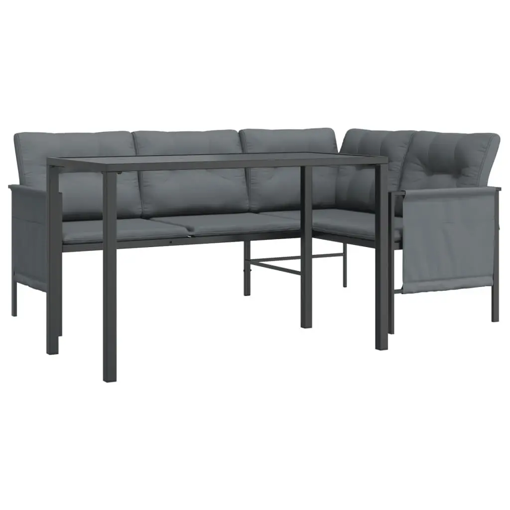 Garden Dining Set 2 Piece Outdoor Furniture Steel Frame Anthracite Seating