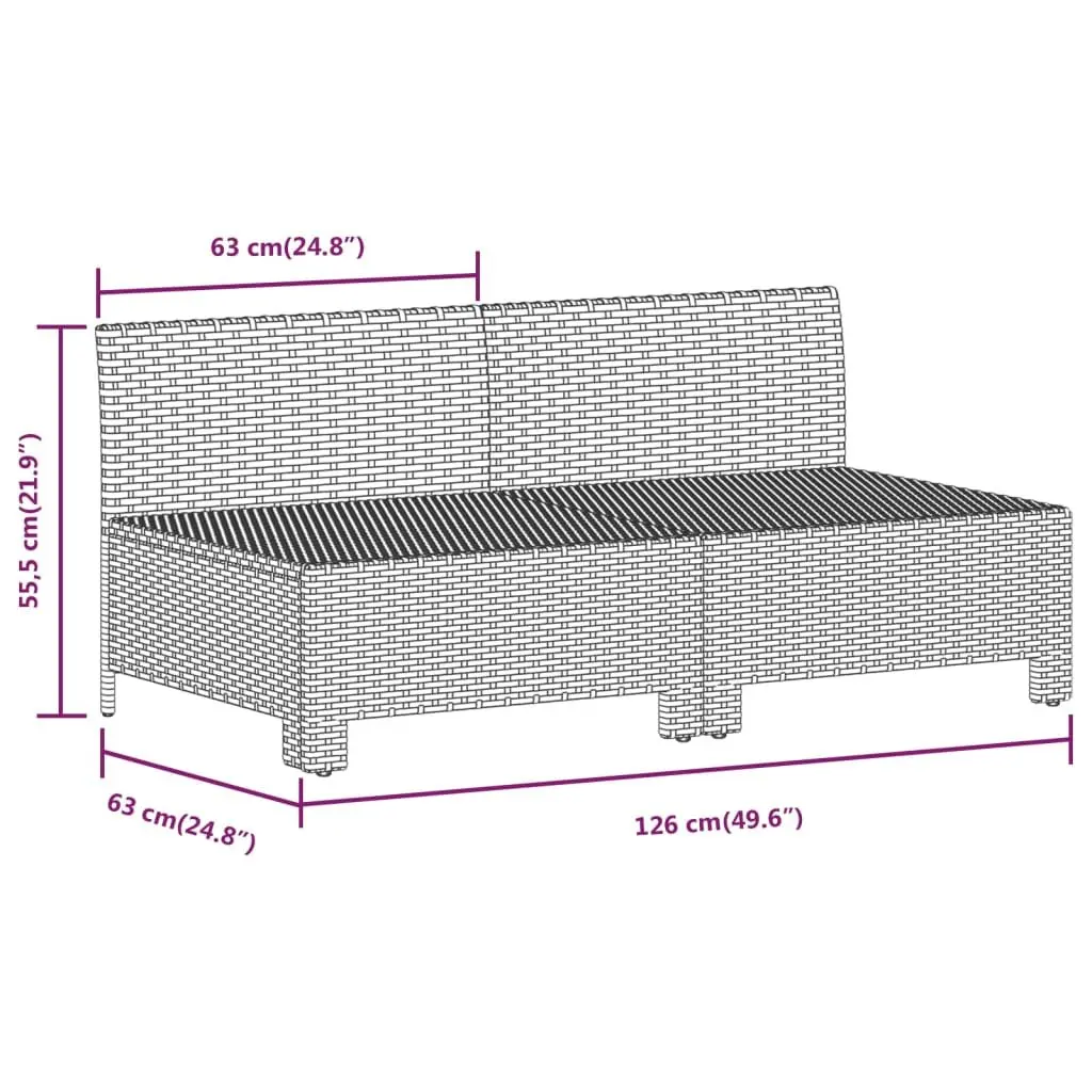 Garden Lounge Set 6 Piece Outdoor Furniture Grey Poly Rattan Modular Cushioned