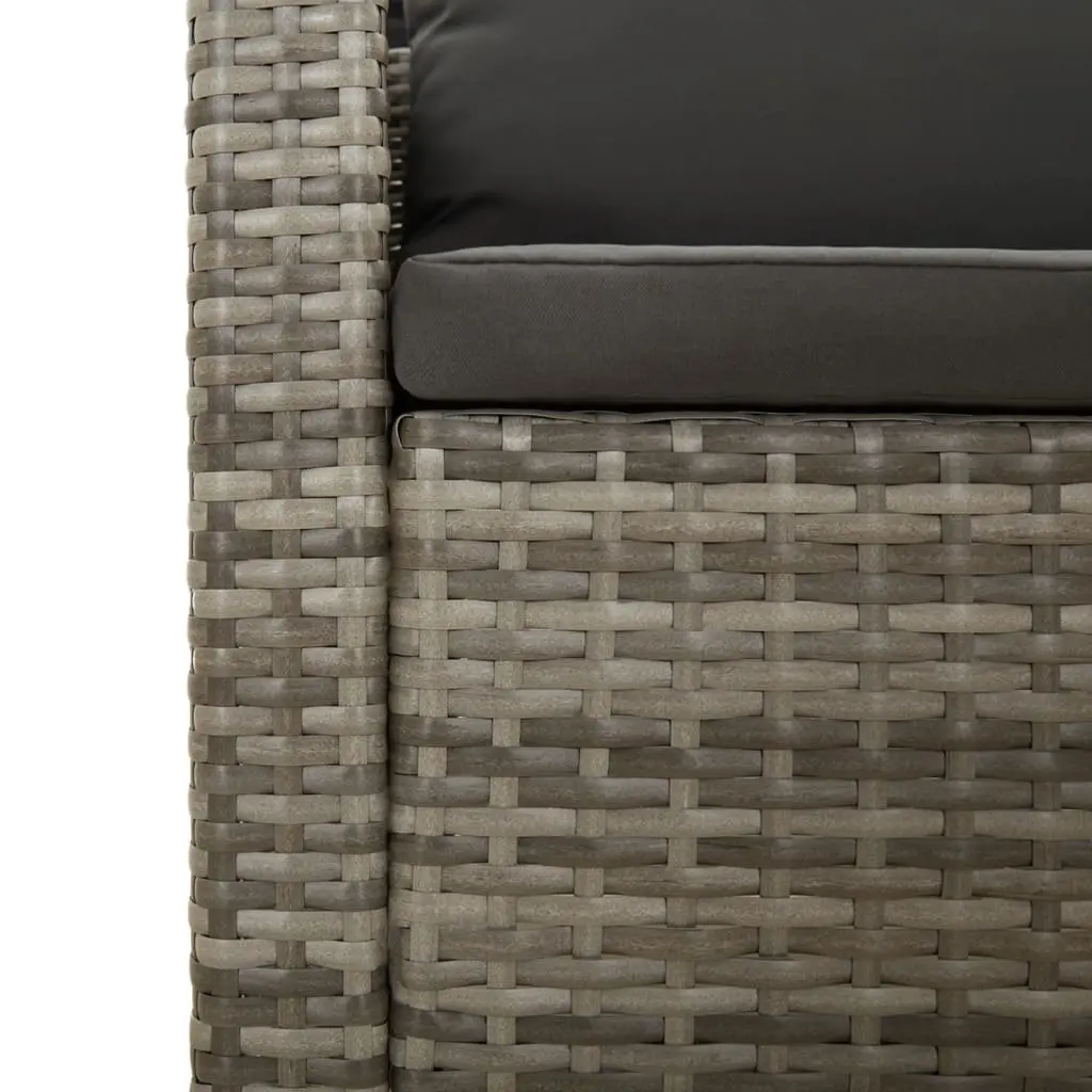 Garden Lounge Set 7 Piece Outdoor Furniture Grey Poly Rattan