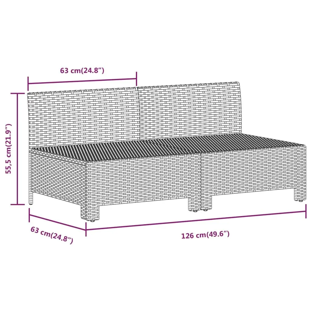 Garden Lounge Set 8 Piece Outdoor Furniture Grey Poly Rattan Sofa with Cushions