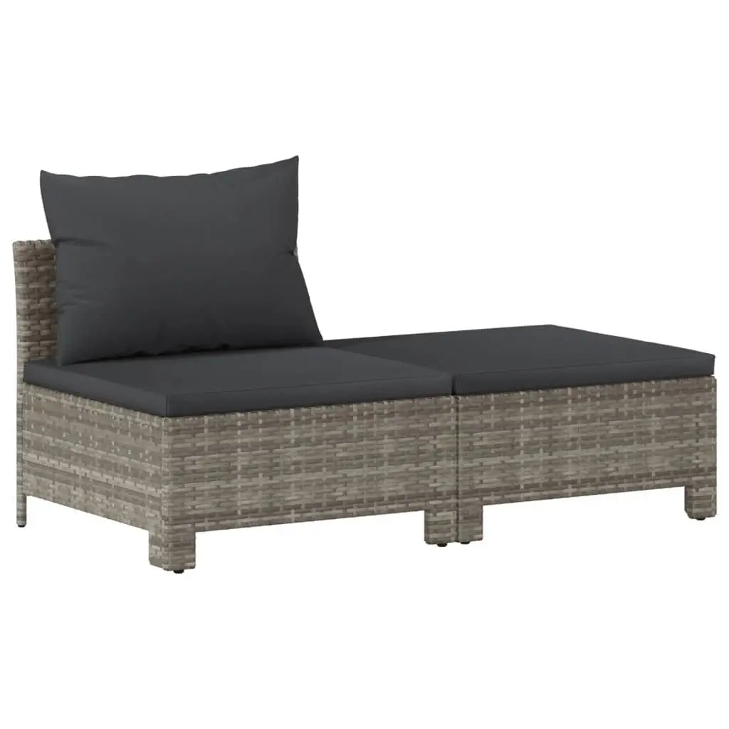 7 Piece Garden Lounge Set Outdoor Furniture Modular Grey Poly Rattan