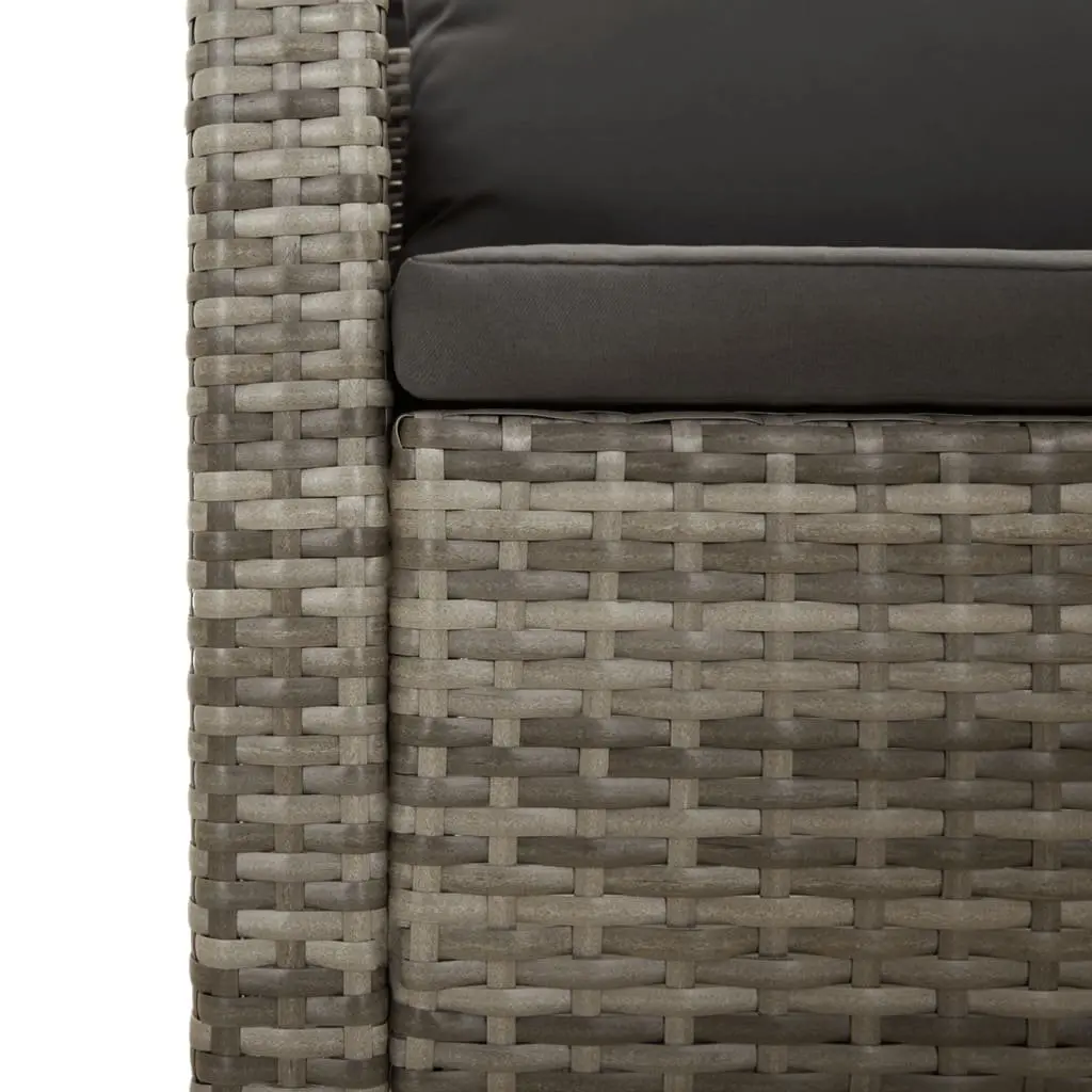 Garden Lounge Set 8 Piece Outdoor Furniture Modular Grey Poly Rattan with Cushions