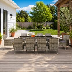 Comfortable Grey 11-Piece Outdoor Dining Set