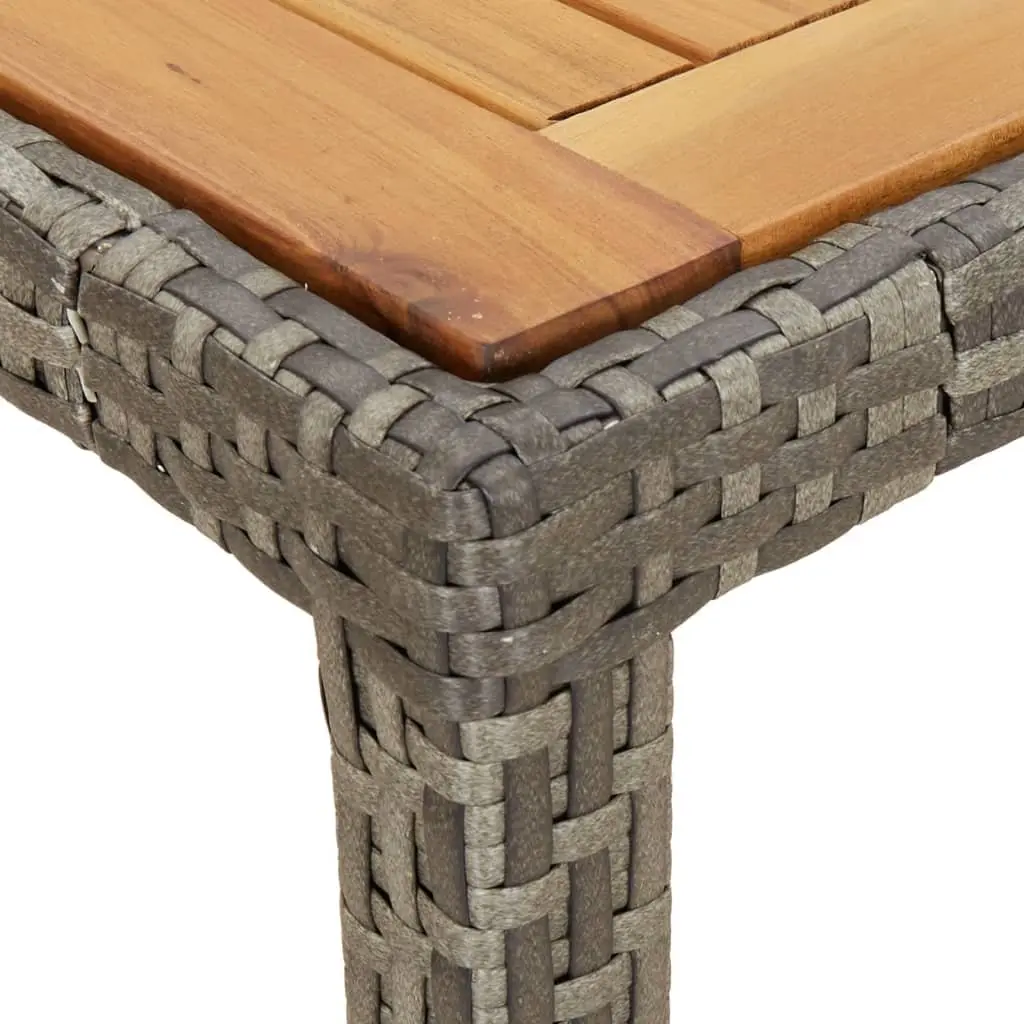 Garden Dining Set 3 Piece Outdoor Furniture Grey Poly Rattan with Cushions