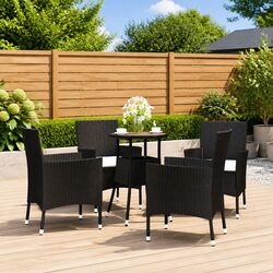 Comfortable 5-Piece Garden Bistro Set in Black