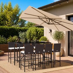 Comfortable and Practical 9-Piece Outdoor Bar Set