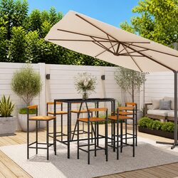 Comfort and Value: 7 Piece Garden Bar Set for Outdoor Use