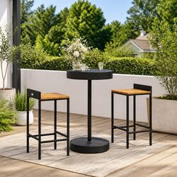 Comfortable and Durable Black Garden Bar Set