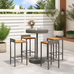 Reliable 5-Piece Grey Garden Bar Set for Your Home