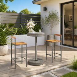 Reliable Garden Bar Set with Wooden Accents