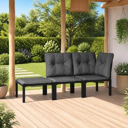 Comfortable and Reliable Garden Lounge Set in Black and Grey