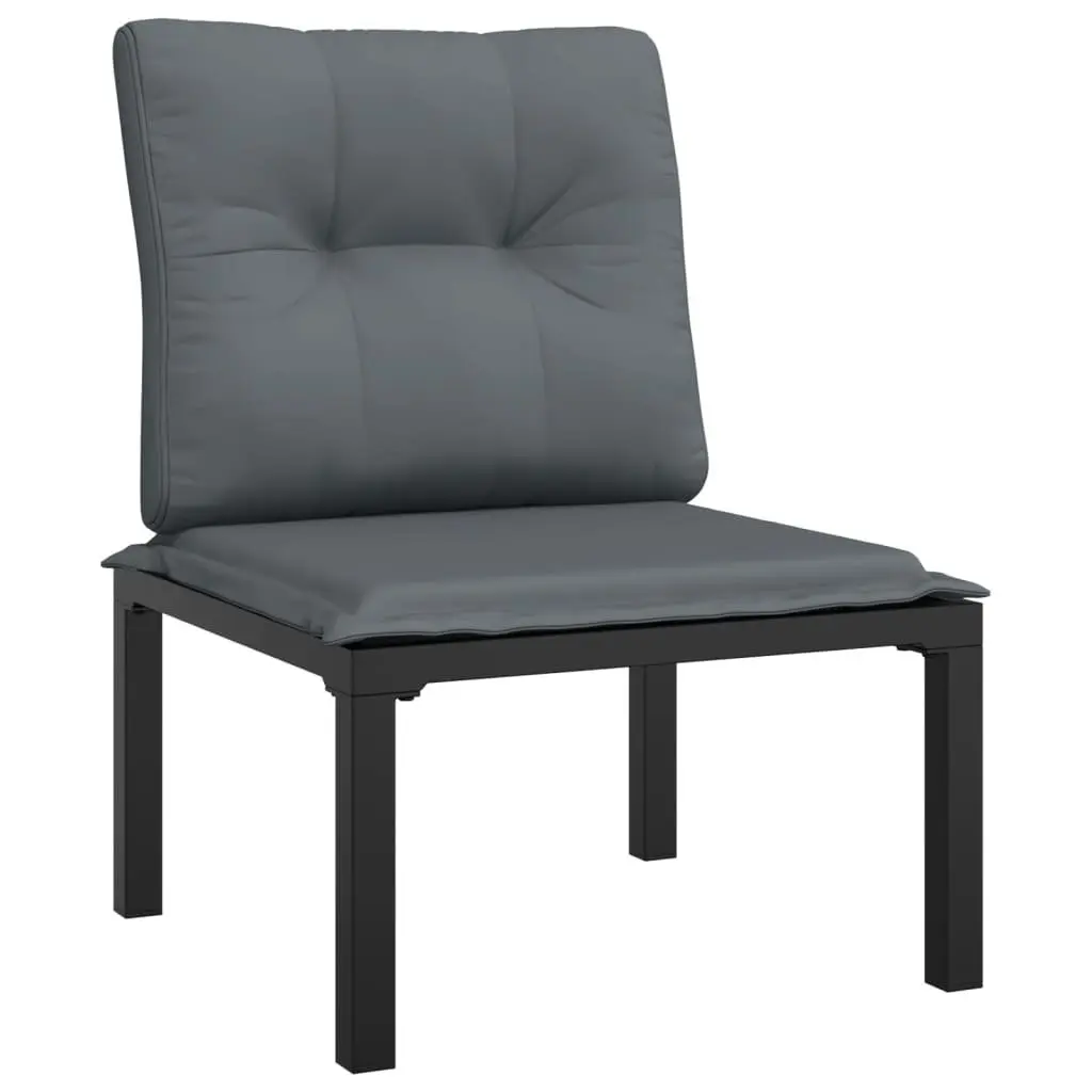 6 Piece Outdoor Garden Lounge Set Black Grey Poly Rattan Furniture