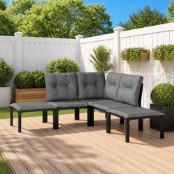 Comfortable 5 Piece Outdoor Lounge Set in Black and Grey