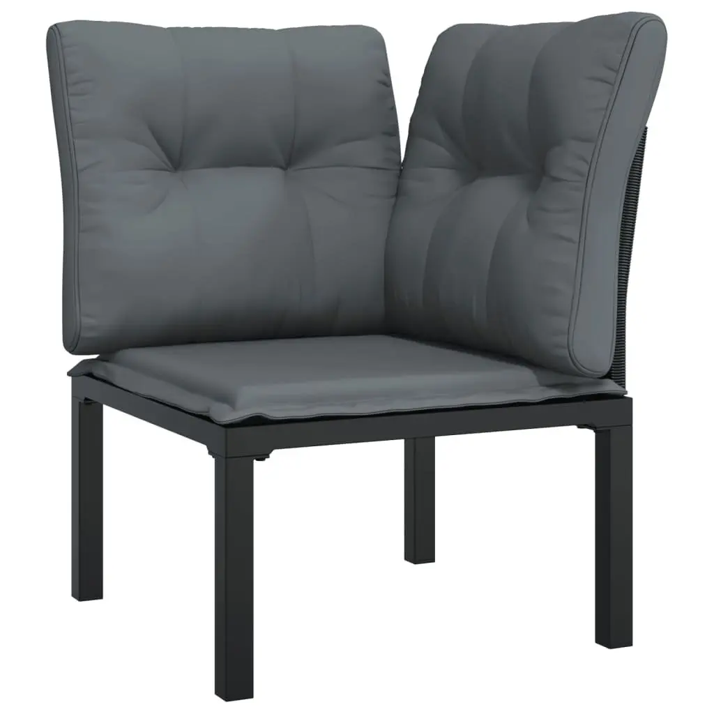 Garden Lounge Set 8 Piece Outdoor Furniture Modular Black Grey Poly Rattan