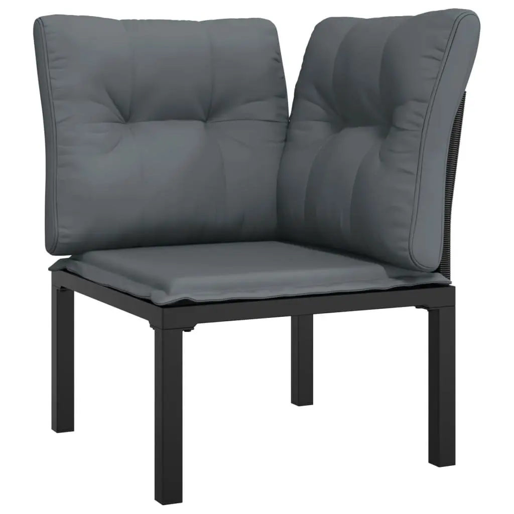 Garden Lounge Set 8 Piece Outdoor Furniture PE Rattan Black Grey Patio Sofa