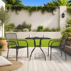 Practical Outdoor Dining Set with Stackable Chairs