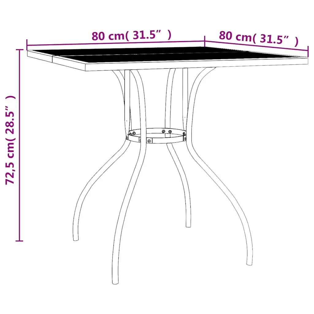 Outdoor Dining Set Garden Furniture 3 Piece Anthracite Steel Stackable Chairs
