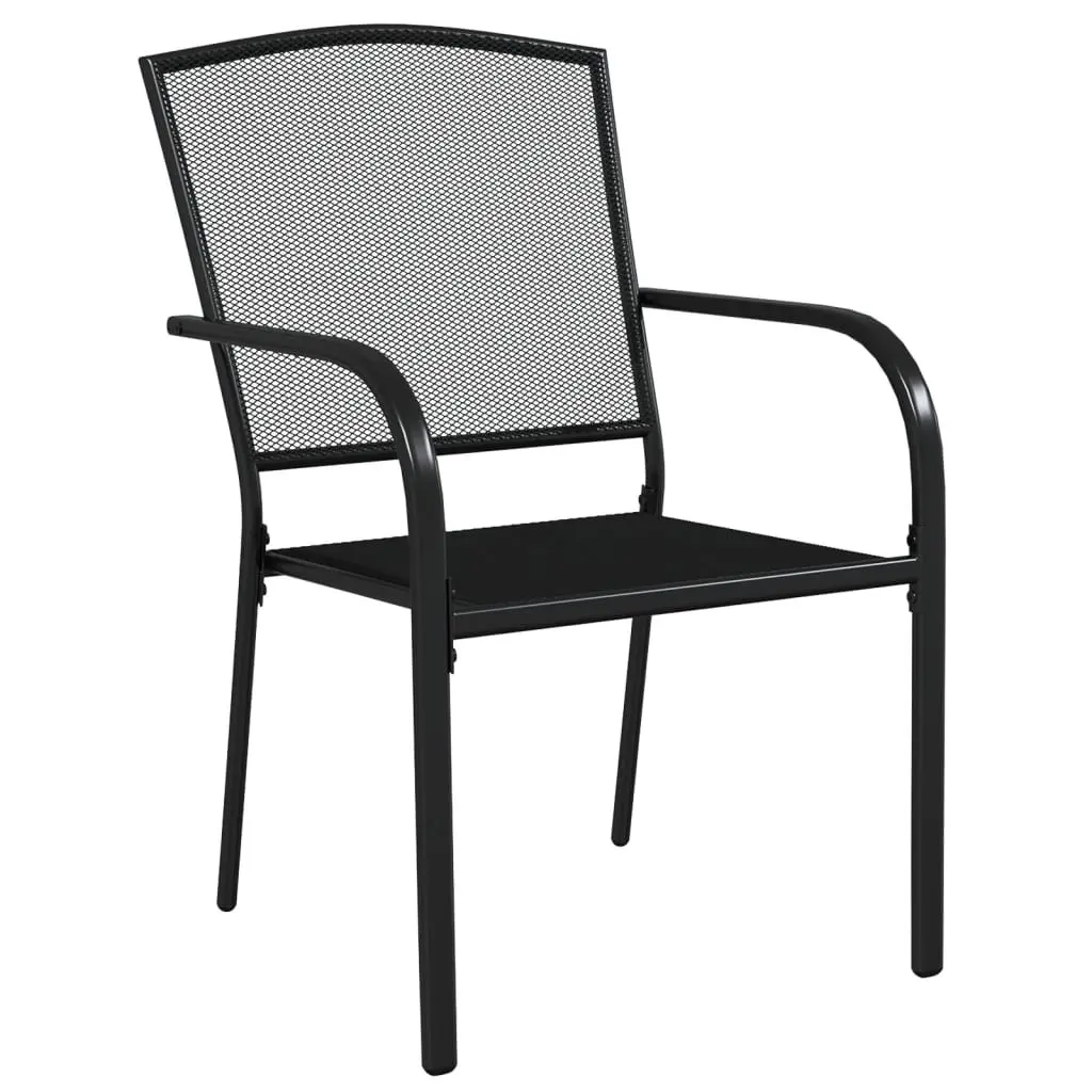 Garden Dining Set 5 Piece Anthracite Steel Outdoor Furniture Table Chairs