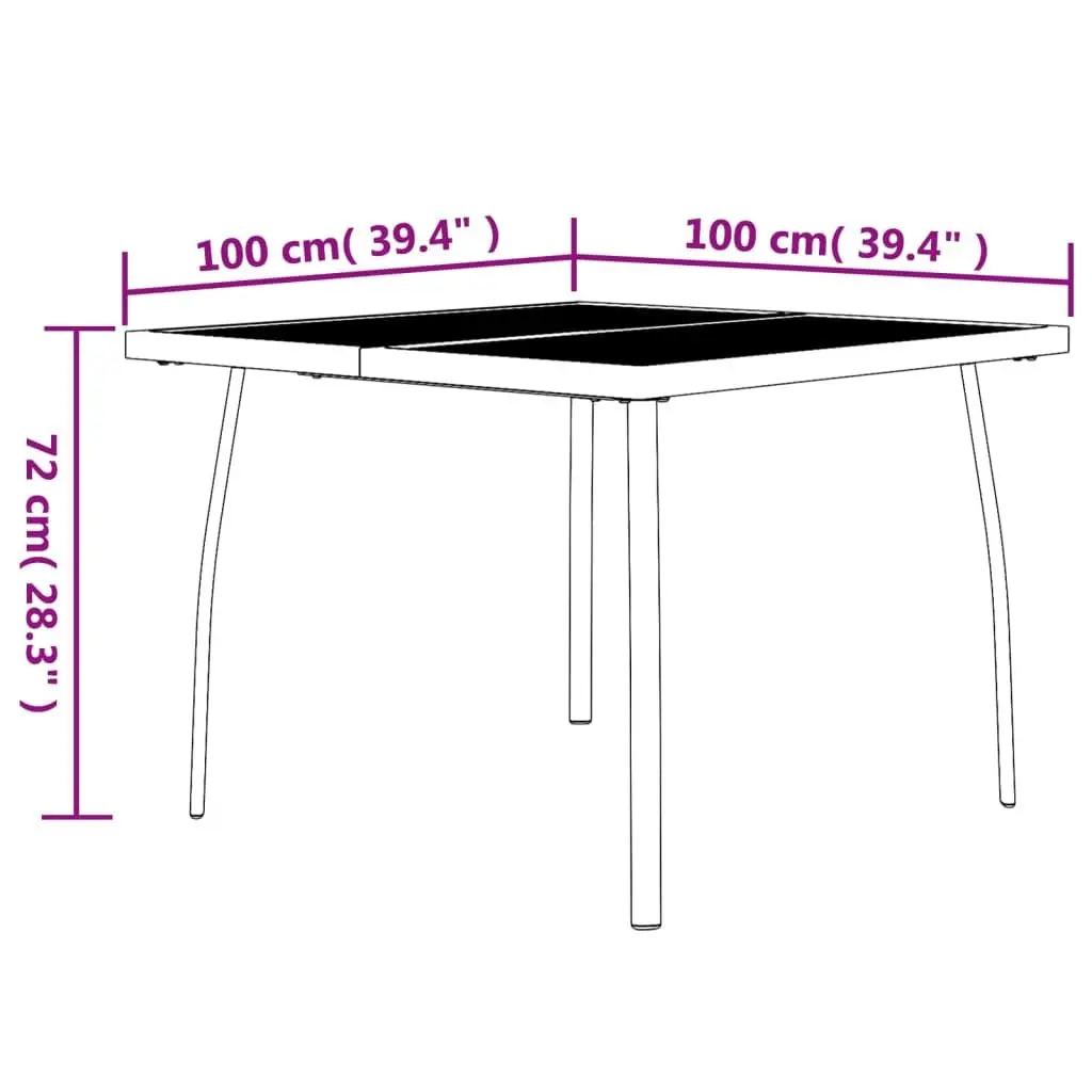 Garden Dining Set 5 Piece Anthracite Steel Outdoor Furniture Table Chairs