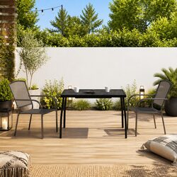 Reliable Garden Dining Set with Stackable Chairs