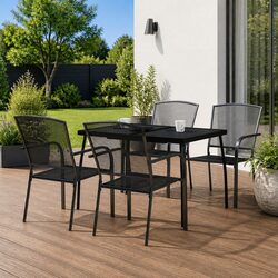 Anthracite 5-Piece Steel Garden Dining Set
