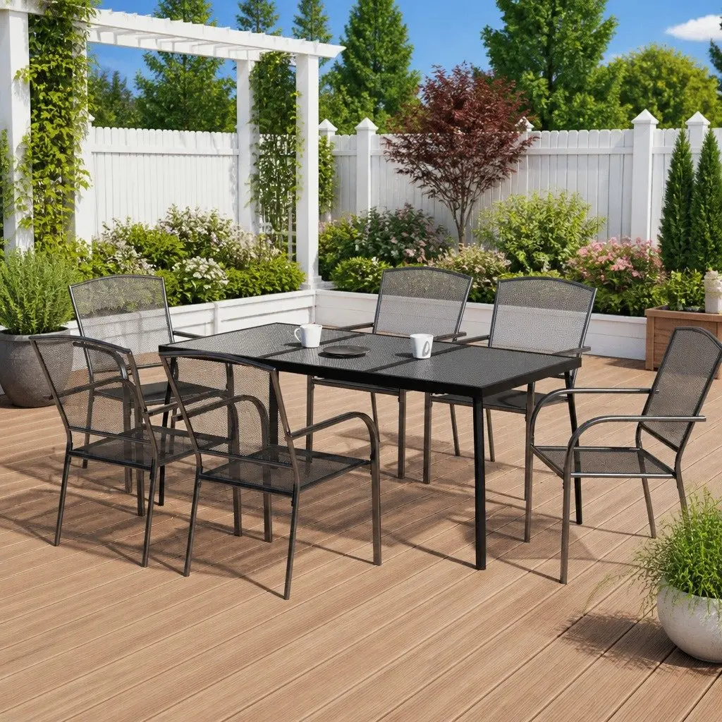 7 Piece Garden Dining Set for Outdoor Enjoyment