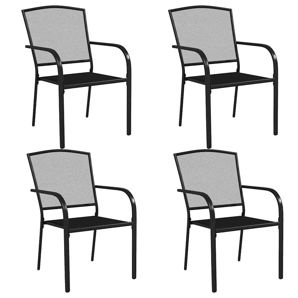 Outdoor Dining Set 5 Piece Garden Table Chairs Steel Anthracite