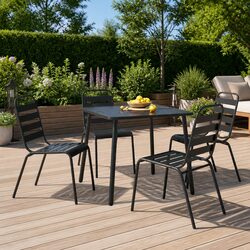 Quality 5-Piece Anthracite Dining Set for Outdoor Use