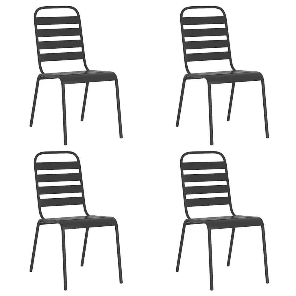 Outdoor Garden Dining Set 5 Piece Steel Frame Anthracite