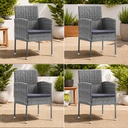 Value and Comfort in This Set of 4 Grey Garden Chairs