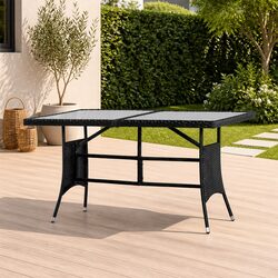 Durable Black Garden Table with Practical Design