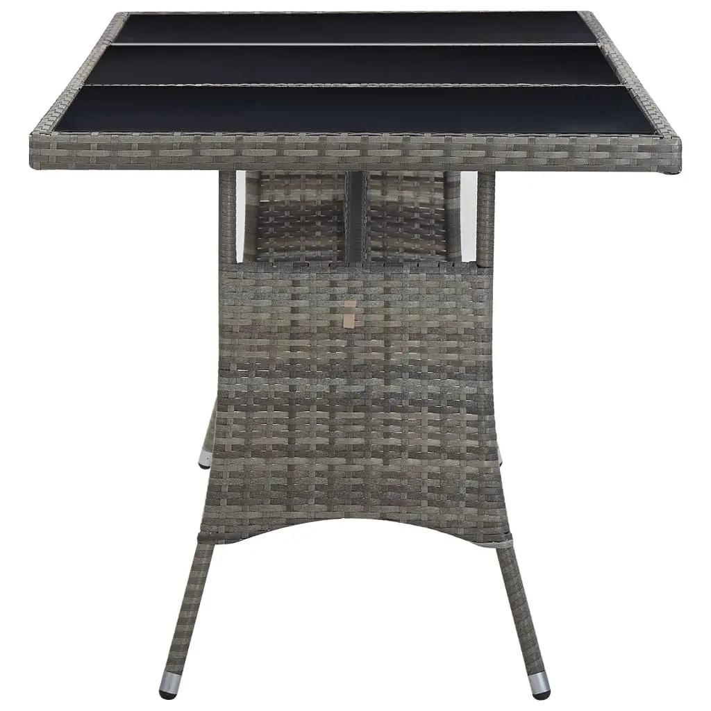 Garden Table Outdoor Patio Furniture Glass Top 170x80x74cm Grey