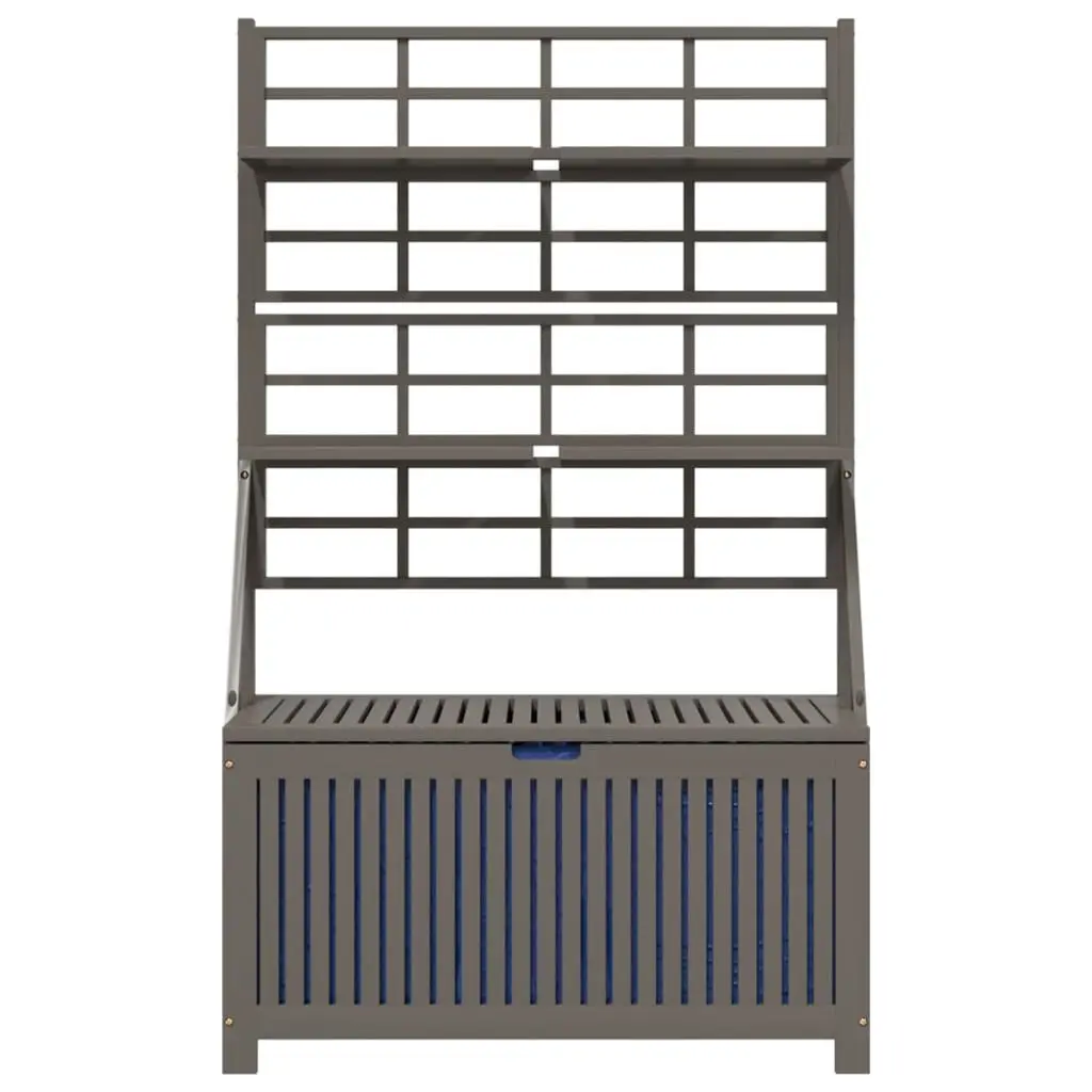 Outdoor Storage Box with Trellis Grey 99x50x160cm Solid Wood Garden Planter
