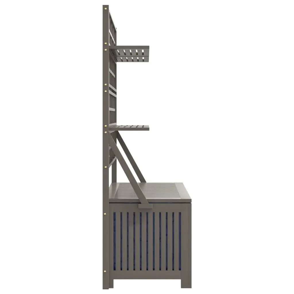 Outdoor Storage Box with Trellis Grey 99x50x160cm Solid Wood Garden Planter
