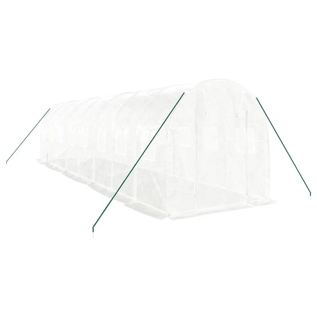 Greenhouse Steel Frame 8x2x2m White Garden Plant House Outdoor